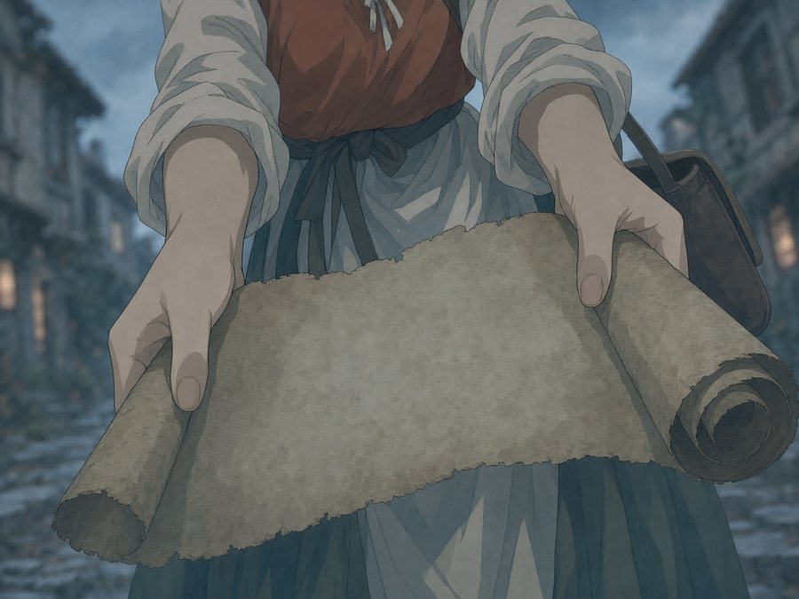 「ほら」と、古い巻物を差し出す娘